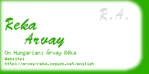 reka arvay business card