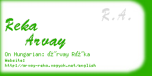 reka arvay business card